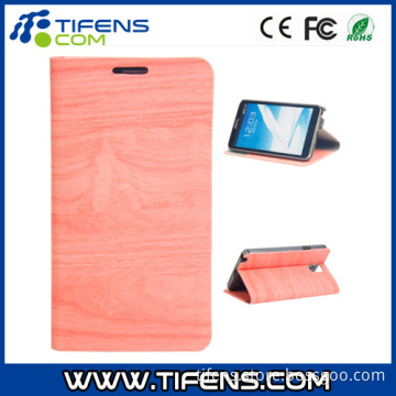 PU Leather Phone Case with Wood Lines for Samsung Note3